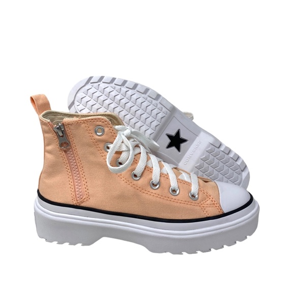 Converse Chuck Lugged Lift Hi Platform Sneaker Kids Women's Coral Canvas A03968C - Picture 6 of 9